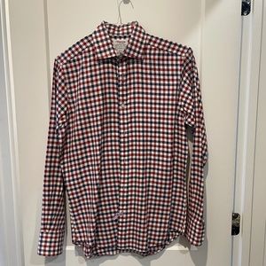 T. M. Lewin Luxury Slim Fit Dress Shirt Men's 15 - 34 Check Button Cuff